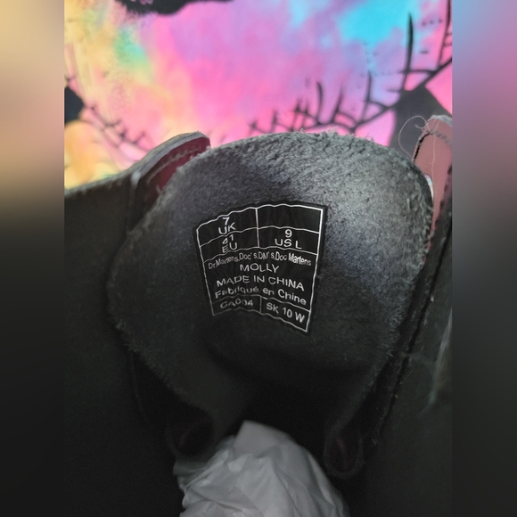 NWT Dr. Martens - Molly Combat Boots Black Buttero Leather - Picture 5 of 5